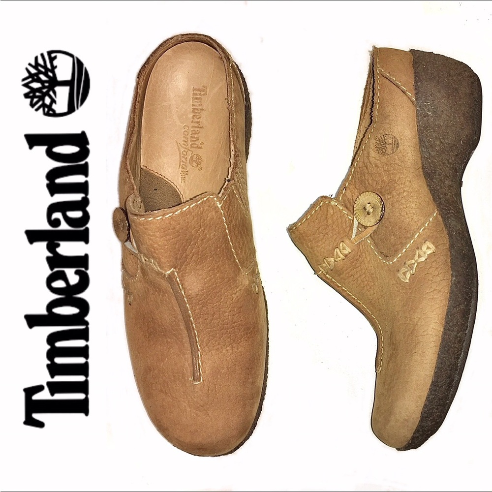TIMBERLAND tan suede Overton Comforia mules
